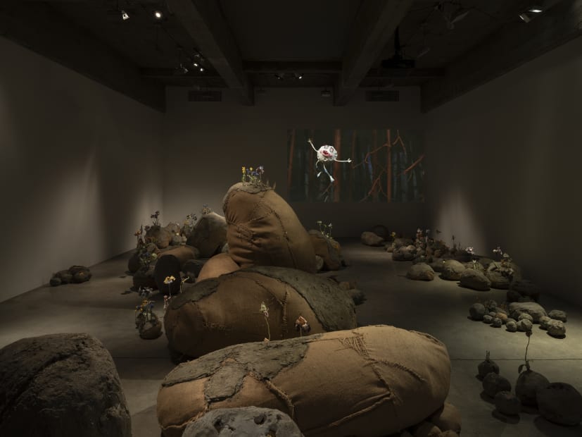 Installation image of Nathalie Djurberg and Hans Berg’s solo exhibition, Only for the Wicked.