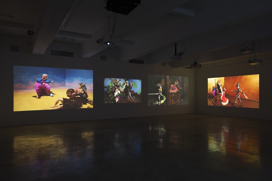 Installation image of Nathalie Djurberg and Hans Berg’s solo exhibition, Only for the Wicked.