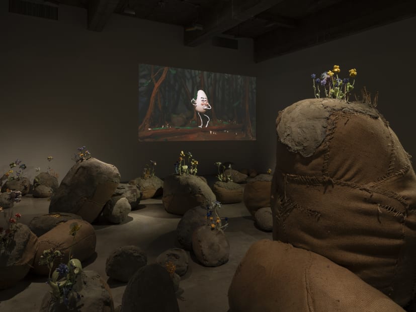 Installation image of Nathalie Djurberg and Hans Berg’s solo exhibition, Only for the Wicked.