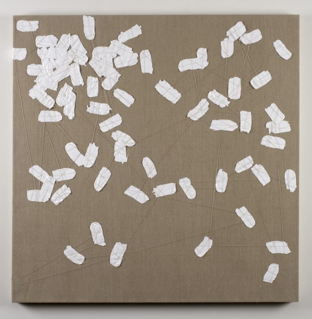 Black Acrylic and Linen Color Thread on Linen (Every Brushstroke Sewn), 2005